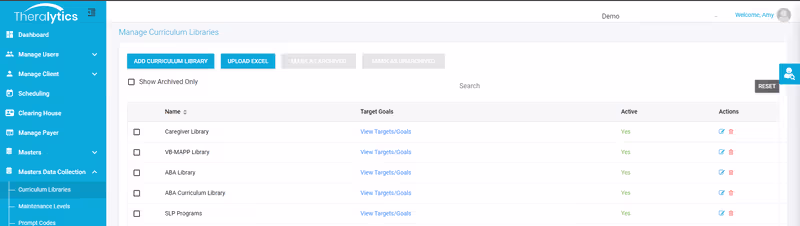 Customizable ABA curriculum library