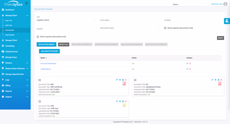 Credential and document expiration tracking